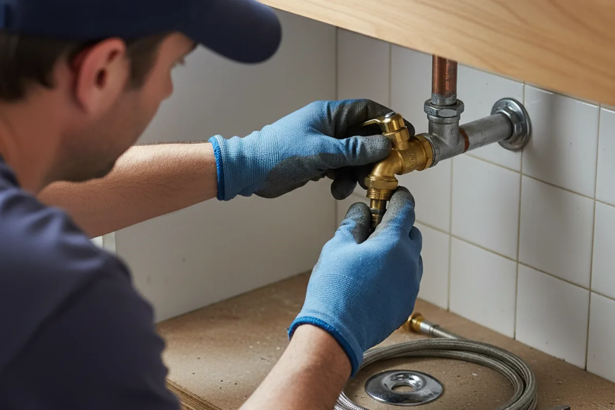 Shutoff valve and fitting work during Faucet and Fixture Repair in Mooreville